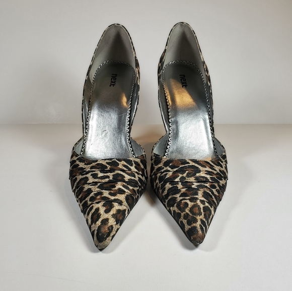 Next Leopard Print Fabric Heels size 9½ - Picture 2 of 5
